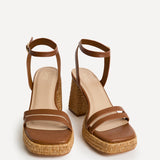 Ayla Tan Platform Heeled Sandals