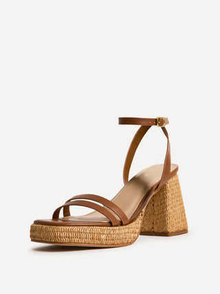 Ayla Tan Platform Heeled Sandals