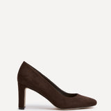 Agenda Brown Faux Suede Court Heels