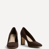 Agenda Brown Faux Suede Court Heels