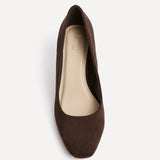 Agenda Brown Faux Suede Court Heels