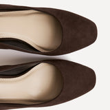 Agenda Brown Faux Suede Court Heels