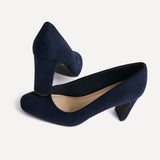 Agenda Navy Faux Suede Court Heels