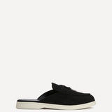Alix Black Faux Suede Slip On Mules