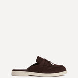 Alix Brown Faux Suede Slip On Mules