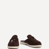 Alix Brown Faux Suede Slip On Mules