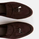 Alix Brown Faux Suede Slip On Mules