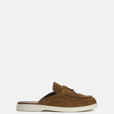 Alix Tan Faux Suede Slip On Mules