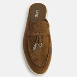 Alix Tan Faux Suede Slip On Mules