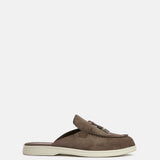 Alix Taupe Faux Suede Slip On Mules