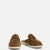 Alix Tan Faux Suede Slip On Mules