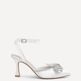 Angela Bridal Ivory Satin Bow Heels
