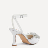 Angela Bridal Ivory Satin Bow Heels