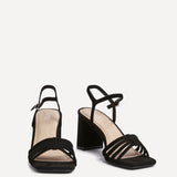 Annie Black Suede Heeled Sandals