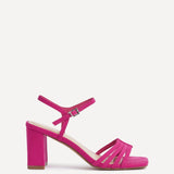 Annie Fuchsia Faux Suede Heeled Sandals