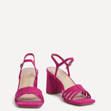 Annie Fuchsia Faux Suede Heeled Sandals