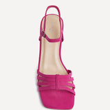 Annie Fuchsia Faux Suede Heeled Sandals