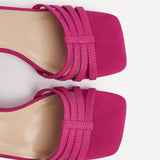Annie Fuchsia Faux Suede Heeled Sandals