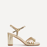 Annie Gold Faux Leather Heeled Sandals
