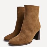 Approach Tan Block Heel Ankle Boots