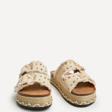 Bahama Beige Diamante Flatform Sandals
