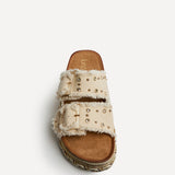 Bahama Beige Diamante Flatform Sandals