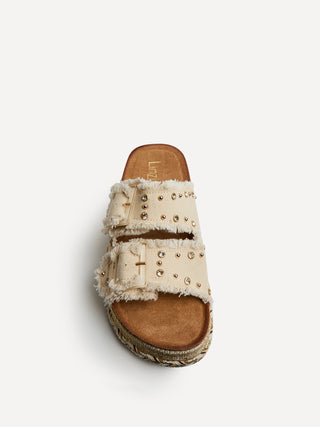 Bahama Beige Diamante Flatform Sandals