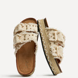 Bahama Beige Diamante Flatform Sandals