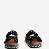 Bahama Black Diamante Flatform Sandals
