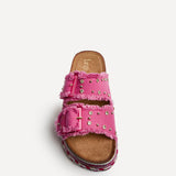 Bahama Fuchsia Diamante Flatform Sandals