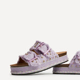 Bahama Lilac Diamante Flatform Sandals
