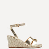 Bahia Gold Espadrille Wedge Sandals