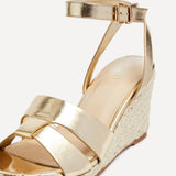 Bahia Gold Espadrille Wedge Sandals