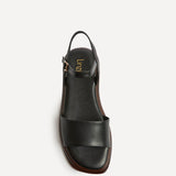 Balance Black Flat Sandals