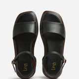 Balance Black Flat Sandals