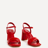 Balfour Red Faux Leather Heeled Sandals