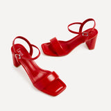 Balfour Red Faux Leather Heeled Sandals