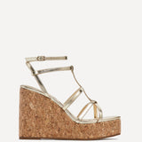 Barbados Gold Strappy Wedges