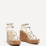 Barbados Gold Strappy Wedges