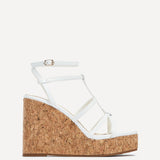 Barbados White Strappy Wedges