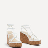 Barbados White Strappy Wedges