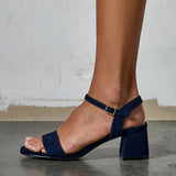 Darcie Navy Faux Suede Heeled Sandals