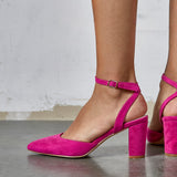 Carrie Fuchsia Faux Suede Court Heels