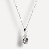 Beau Silver Crystal Drop Necklace