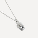 Beau Silver Crystal Drop Necklace