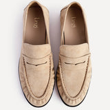 Belmont Beige Suede Leather Loafers