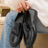 Belmont Black High Shine Faux Leather Loafers