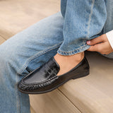 Belmont Black High Shine Faux Leather Loafers