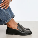 Belmont Black faux Leather Loafers