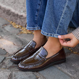 Belmont Brown High Shine Faux Leather Loafers